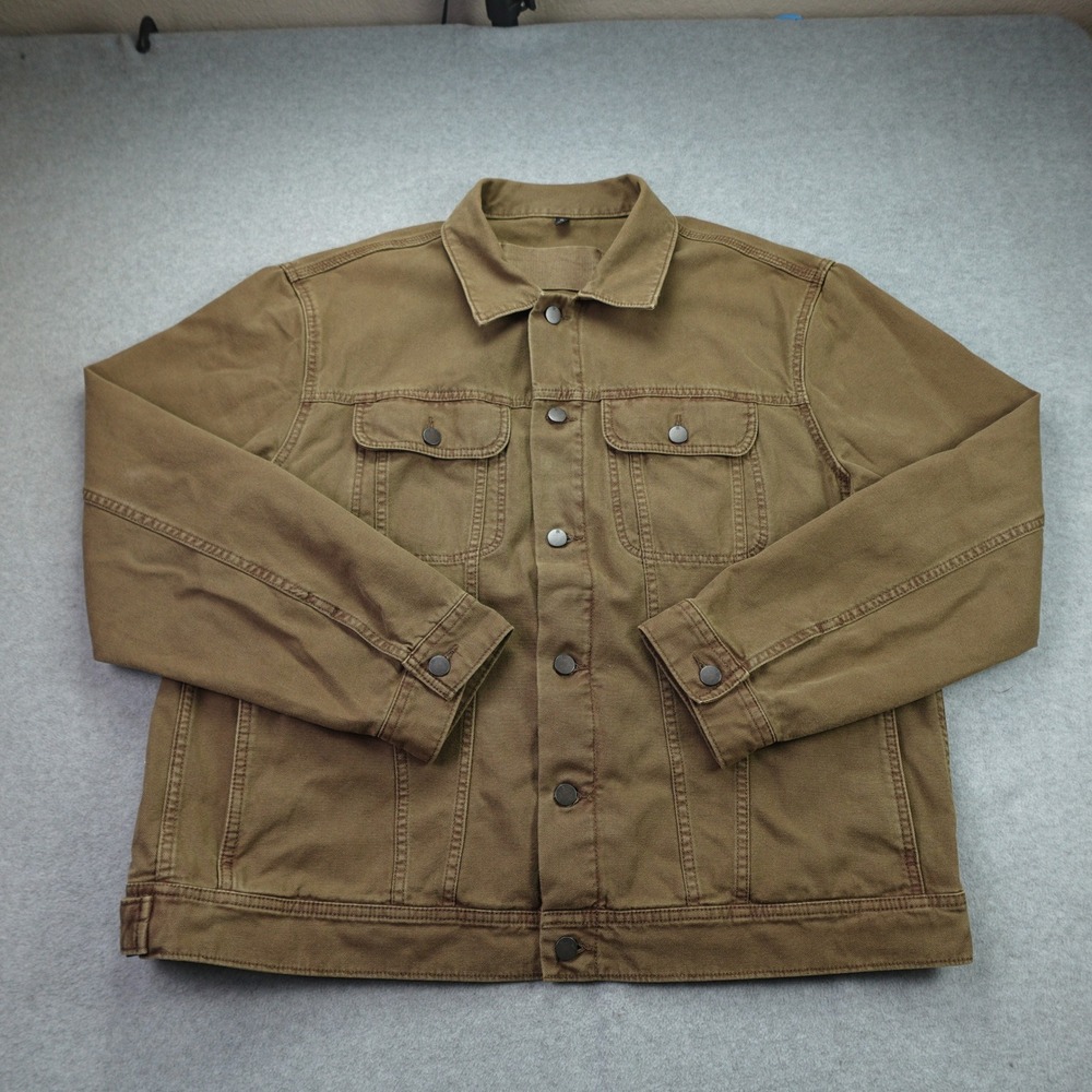 Banana Republic Jacket Mens XL Olive Brown Heritage Canvas Trucker Workwear